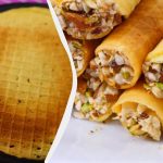 Hrskave vafle s kondenziranim mlijekom, vrhnjem i orasima: recept korak